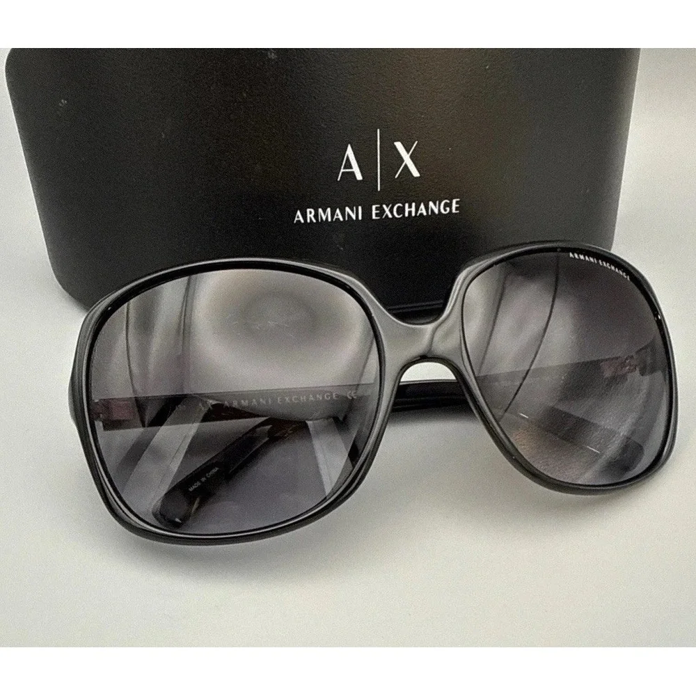 Armani Exchange AX208/S Large AUTHENTIC BLACK Sunglasses 60-17 130 w/Armani case